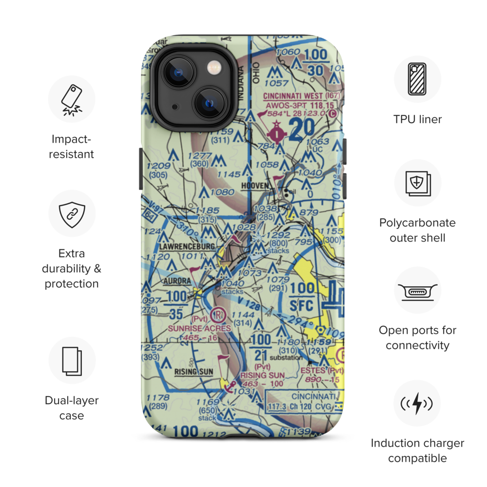 Action Airpark (I38) VFR Sectional  Tough iPhone Case iPhone 14 Plus model shown