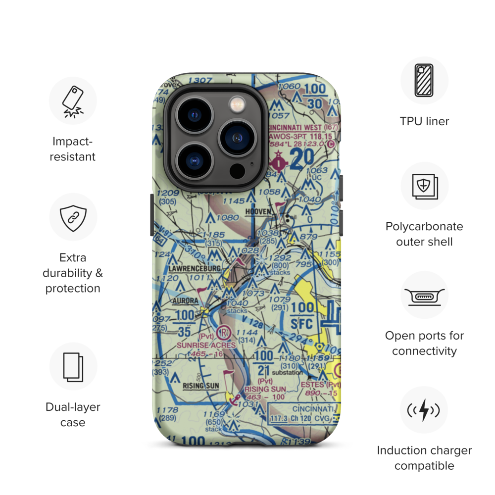 Action Airpark (I38) VFR Sectional  Tough iPhone Case iPhone 14 Pro model shown