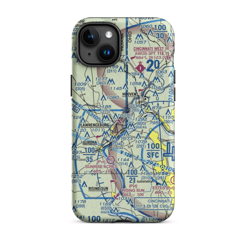 Action Airpark (I38) VFR Sectional  Tough iPhone Case iPhone 15 Plus model shown