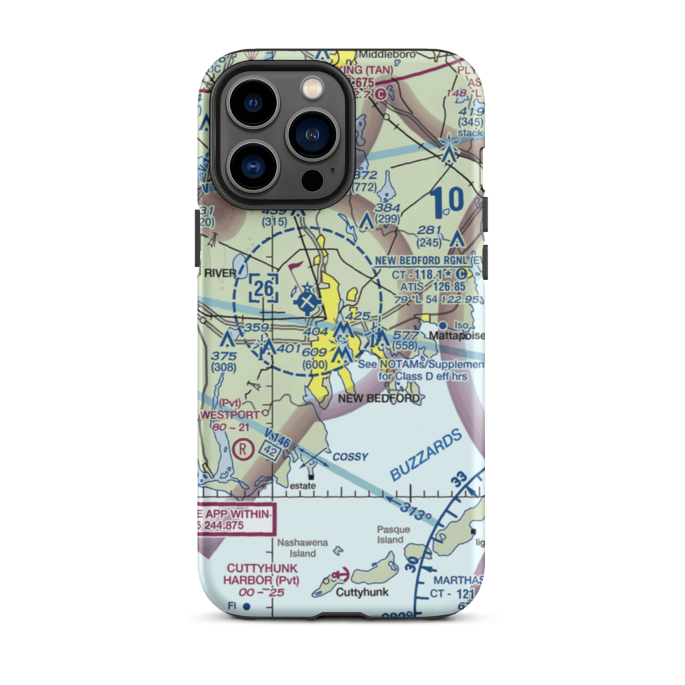 Acushnet River Seaplane Base (6MA8) VFR Sectional  Tough iPhone Case iPhone 13 Pro Max model shown