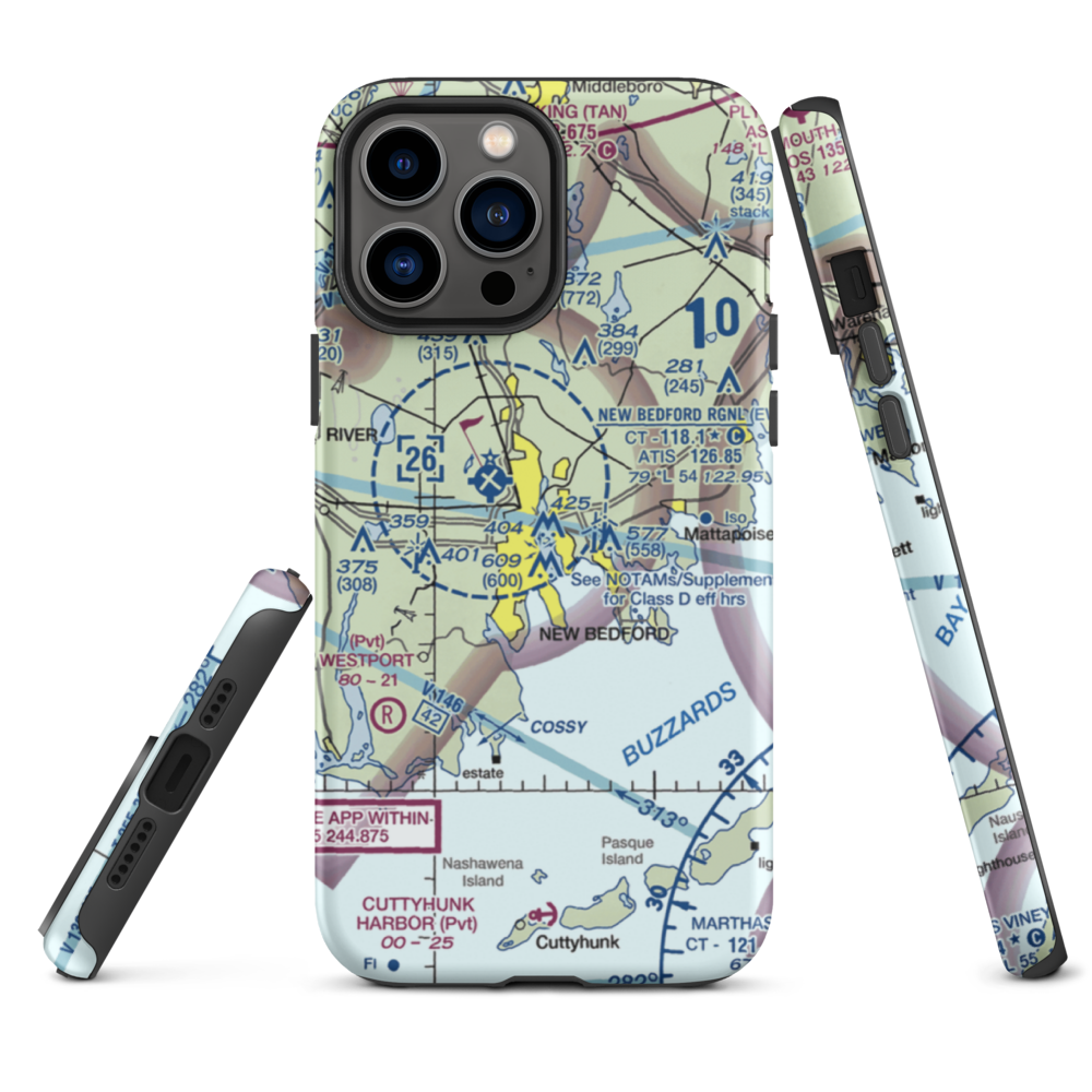 Acushnet River Seaplane Base (6MA8) VFR Sectional  Tough iPhone Case iPhone 13 Pro Max model shown