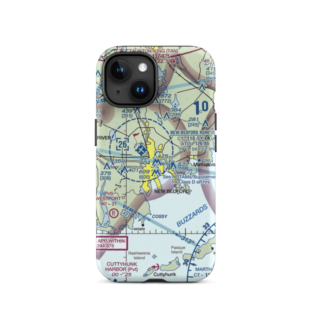 Acushnet River Seaplane Base (6MA8) VFR Sectional  Tough iPhone Case iPhone 15 model shown