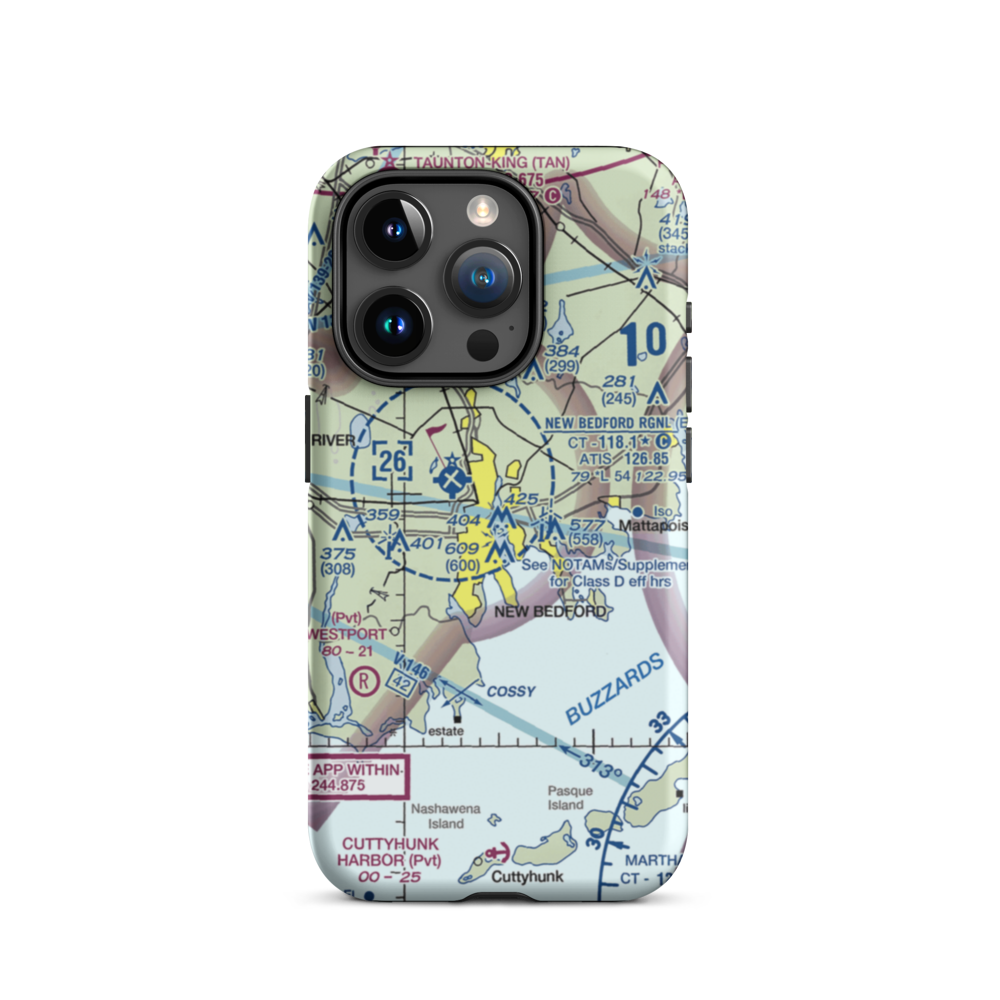 Acushnet River Seaplane Base (6MA8) VFR Sectional  Tough iPhone Case iPhone 15 Pro model shown