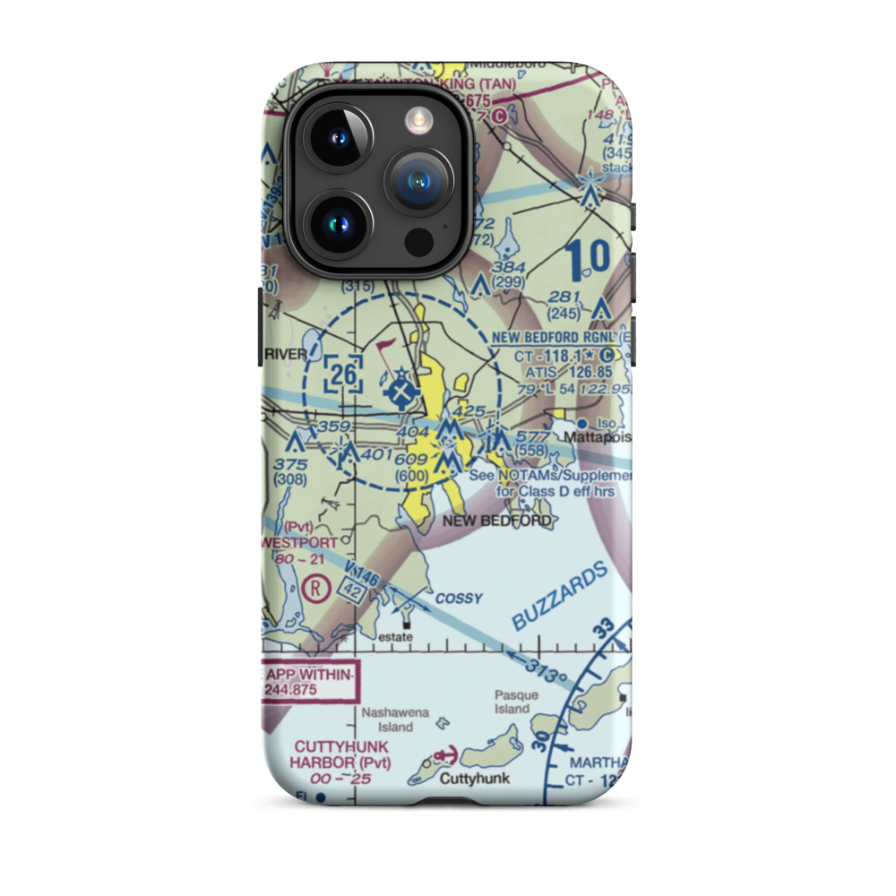Acushnet River Seaplane Base (6MA8) VFR Sectional  Tough iPhone Case iPhone 15 Pro Max model shown