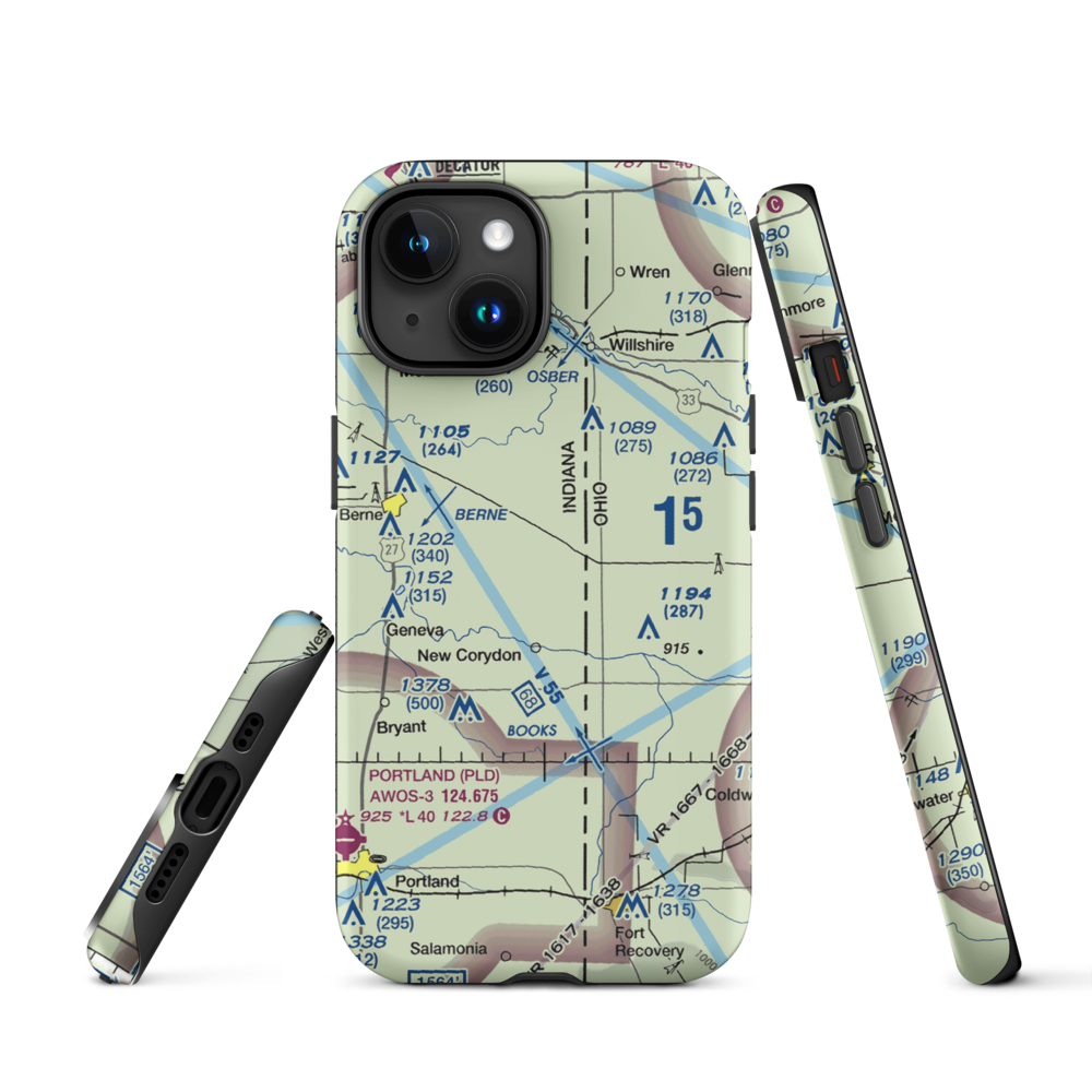 Adams Airport (1II2) VFR Sectional  Tough iPhone Case iPhone 15 model shown