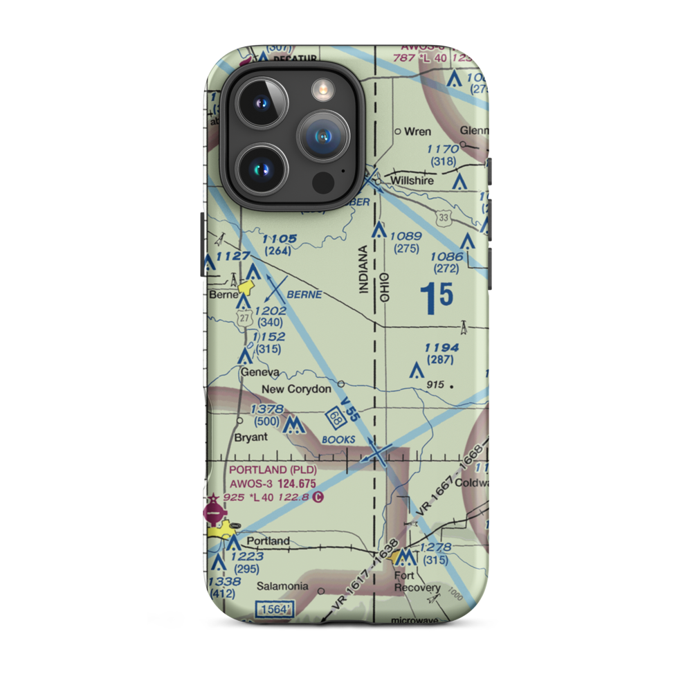 Adams Airport (1II2) VFR Sectional  Tough iPhone Case iPhone 16 Pro Max model shown