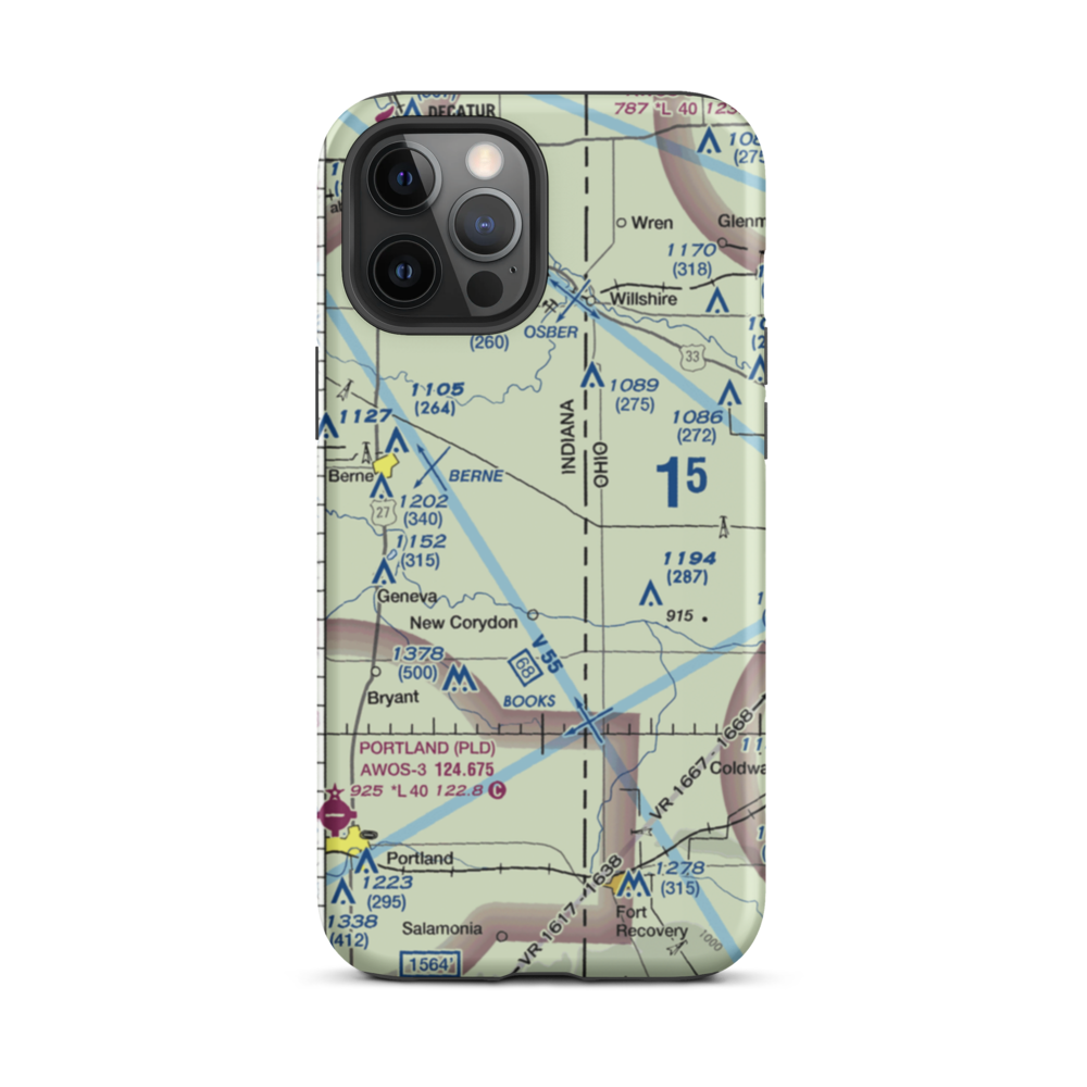 Adams Airport (1II2) VFR Sectional  Tough iPhone Case iPhone 12 Pro Max model shown