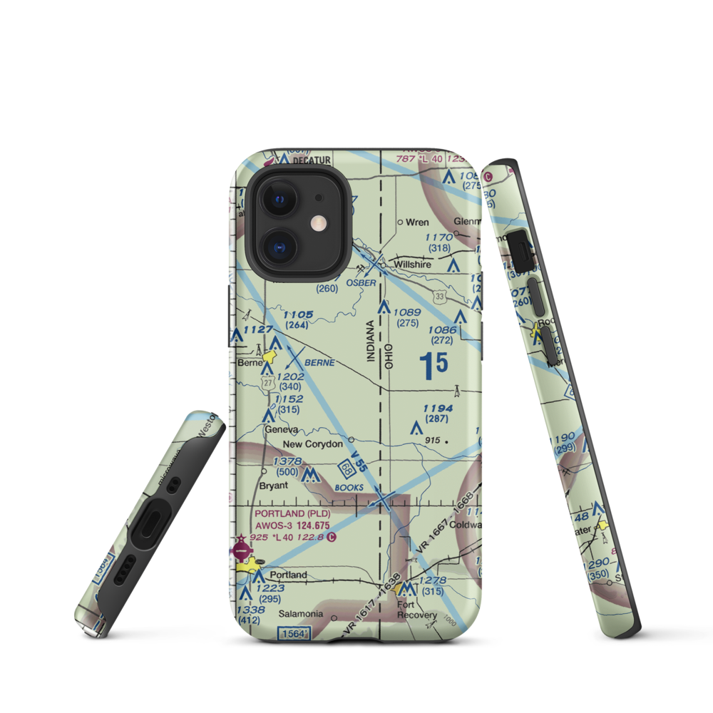 Adams Airport (1II2) VFR Sectional  Tough iPhone Case iPhone 12 mini model shown