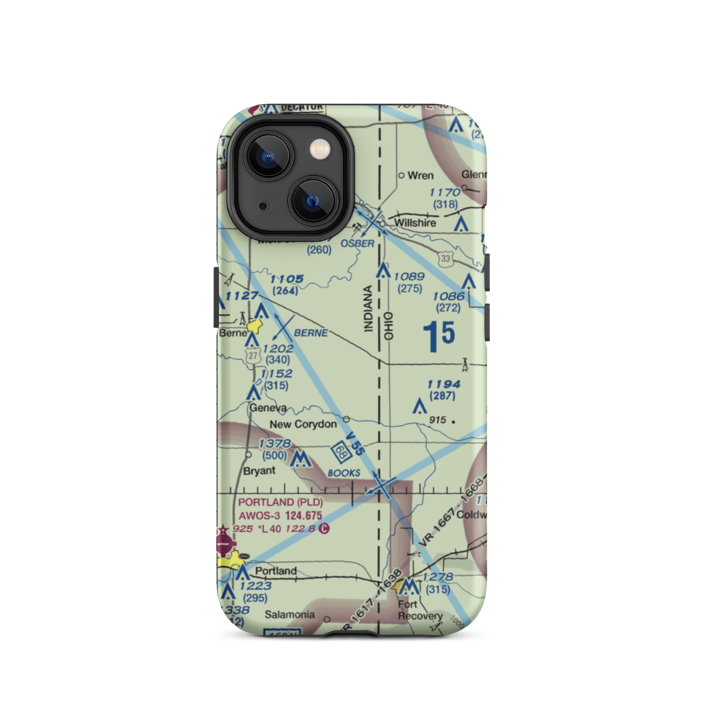 Adams Airport (1II2) VFR Sectional  Tough iPhone Case iPhone 14 model shown