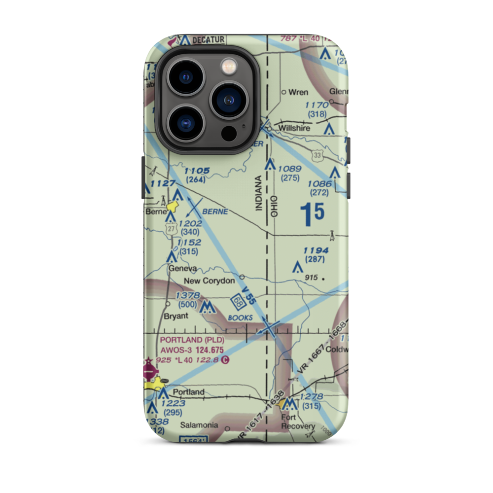 Adams Airport (1II2) VFR Sectional  Tough iPhone Case iPhone 14 Pro Max model shown