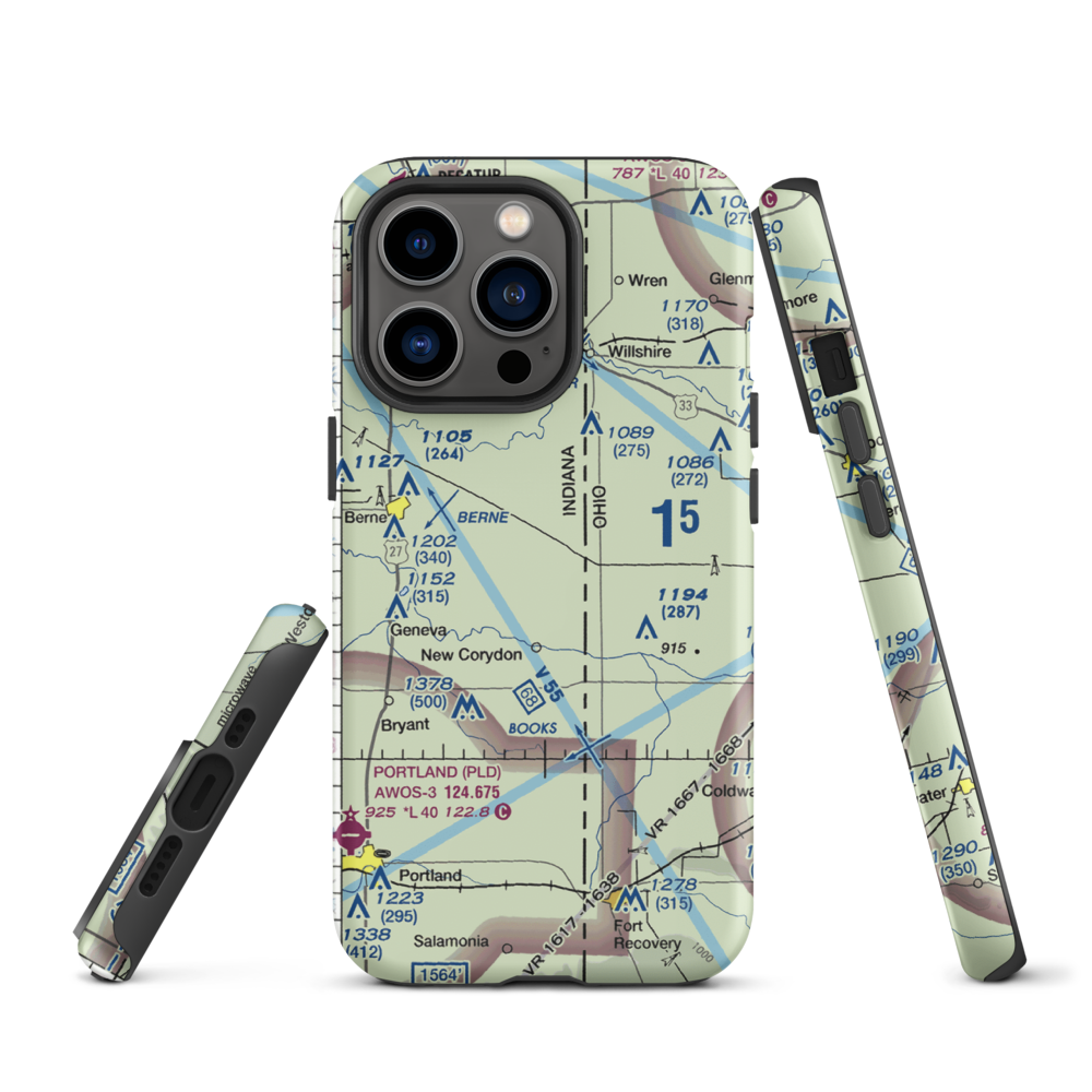 Adams Airport (1II2) VFR Sectional  Tough iPhone Case iPhone 13 Pro model shown