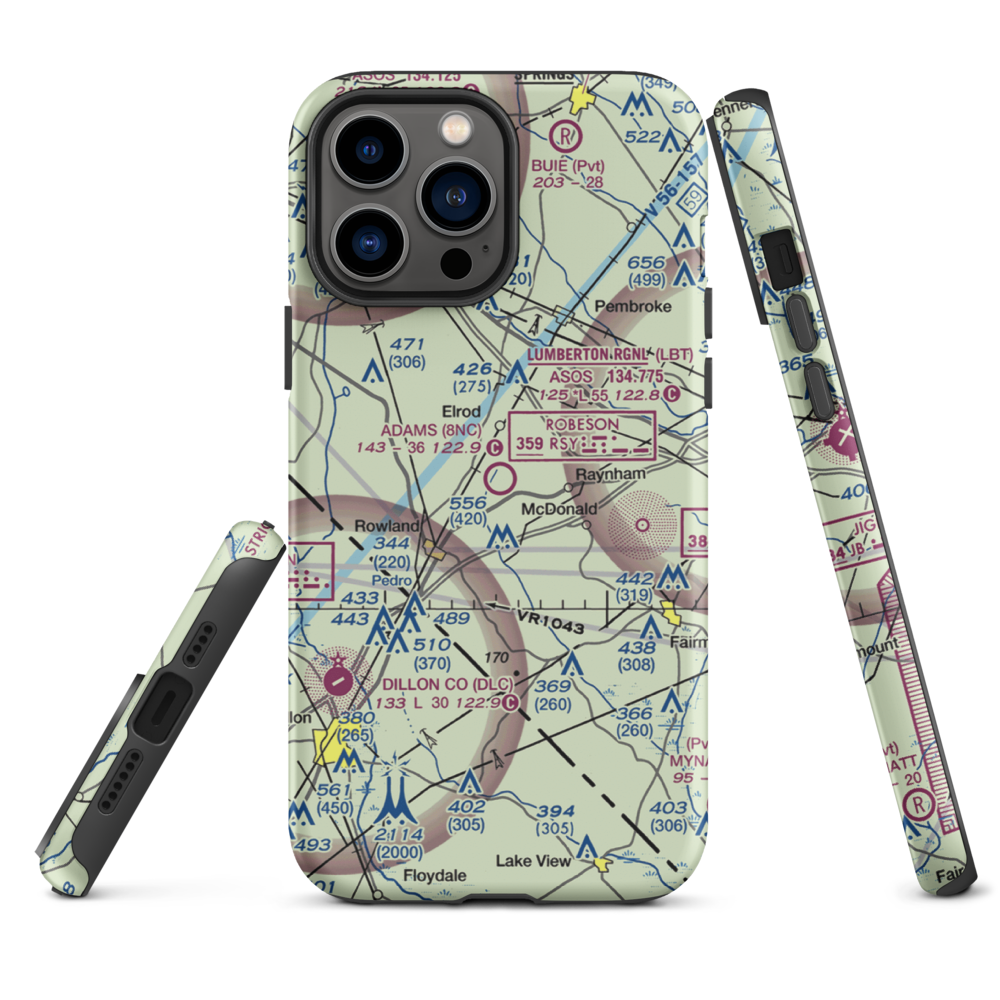 Adams Airport (8NC) VFR Sectional  Tough iPhone Case iPhone 13 Pro Max model shown