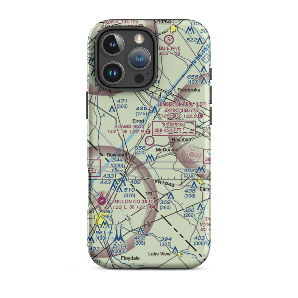 Adams Airport (8NC) VFR Sectional  Tough iPhone Case iPhone 16 Pro Max model shown