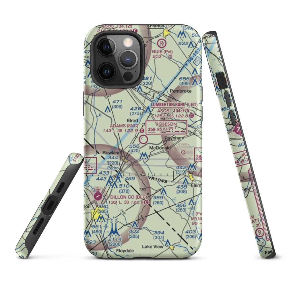 Adams Airport (8NC) VFR Sectional  Tough iPhone Case iPhone 12 Pro Max model shown