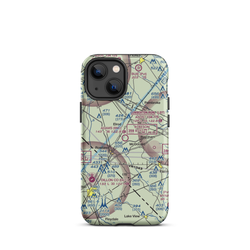 Adams Airport (8NC) VFR Sectional  Tough iPhone Case iPhone 13 mini model shown