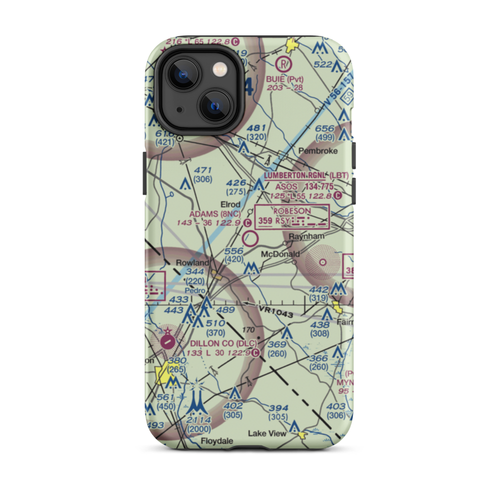 Adams Airport (8NC) VFR Sectional  Tough iPhone Case iPhone 14 Plus model shown