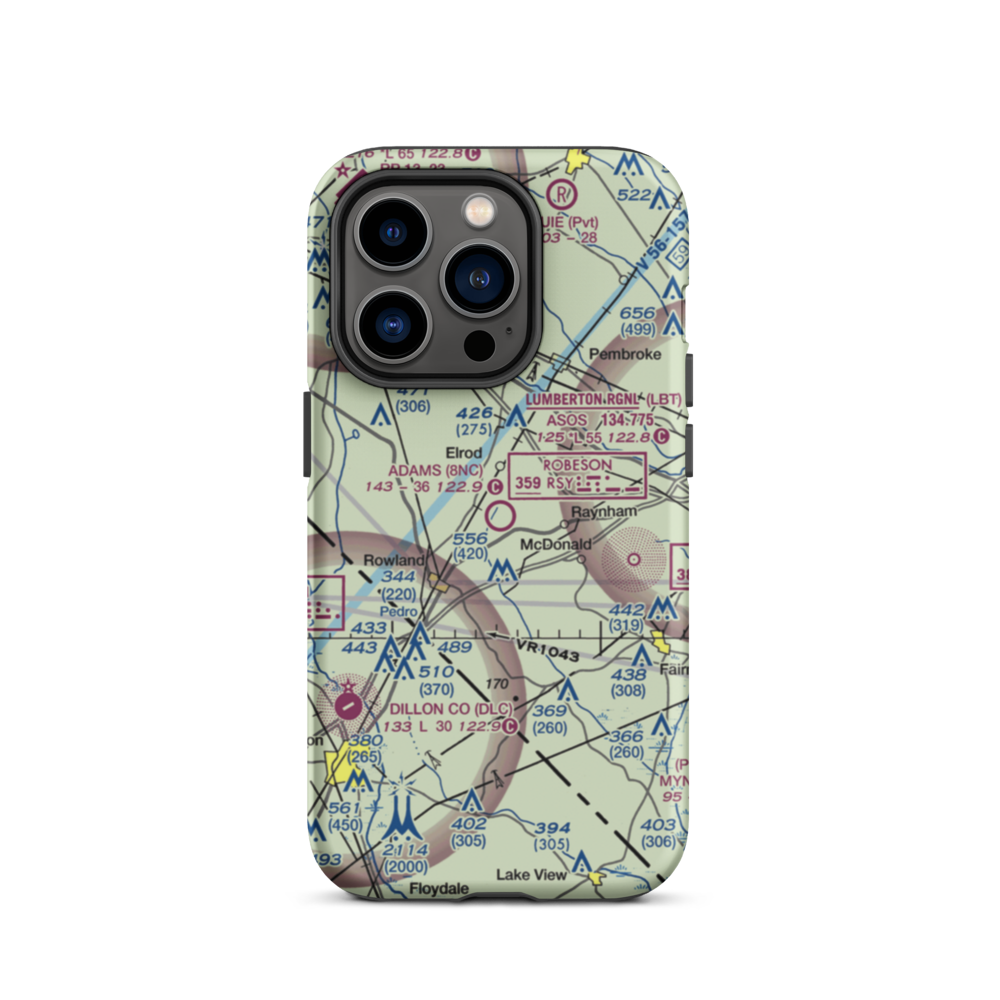 Adams Airport (8NC) VFR Sectional  Tough iPhone Case iPhone 14 Pro model shown