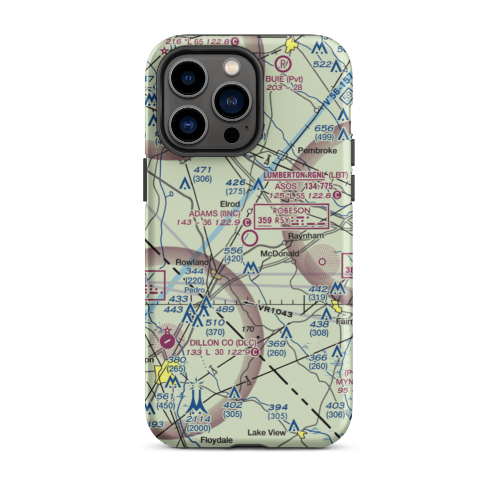 Adams Airport (8NC) VFR Sectional  Tough iPhone Case iPhone 14 Pro Max model shown