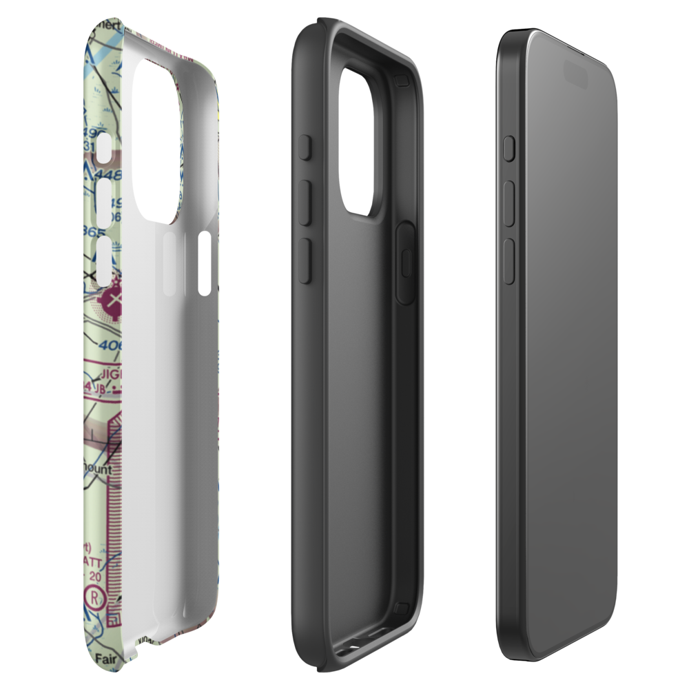 Adams Airport (8NC) VFR Sectional  Tough iPhone Case iPhone 15 Pro Max model shown