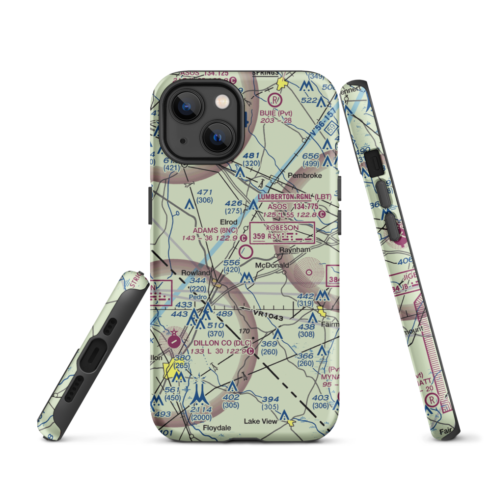 Adams Airport (8NC) VFR Sectional  Tough iPhone Case iPhone 11 Pro Max model shown