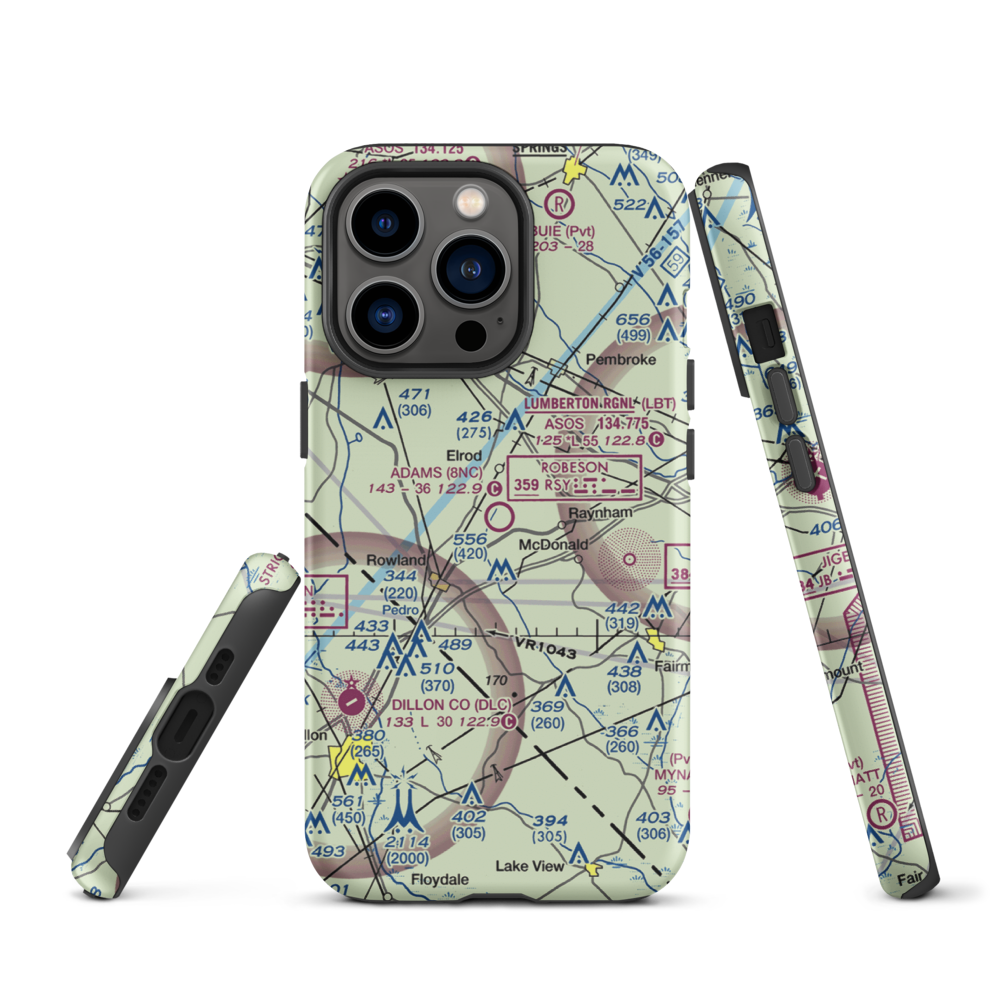 Adams Airport (8NC) VFR Sectional  Tough iPhone Case iPhone 13 Pro model shown