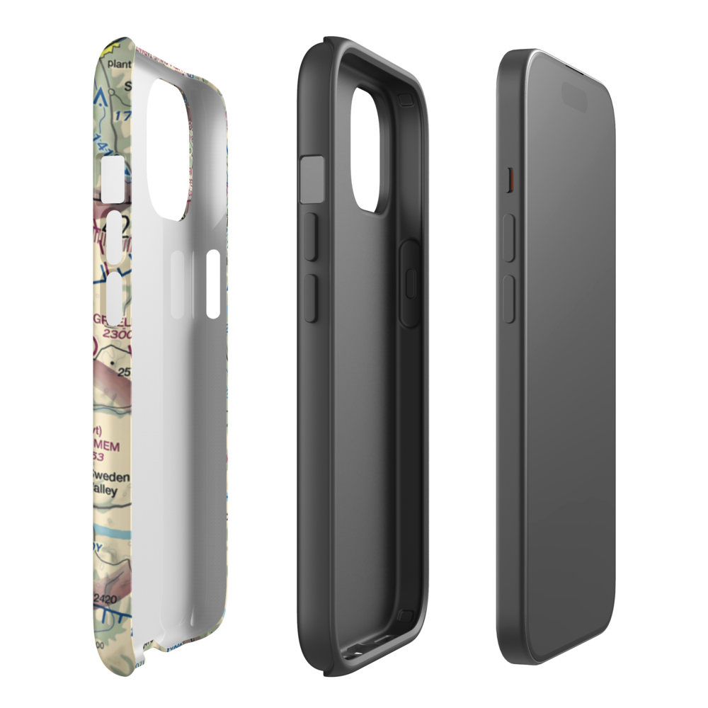 Adams Airport (90PA) VFR Sectional  Tough iPhone Case iPhone 15 model shown