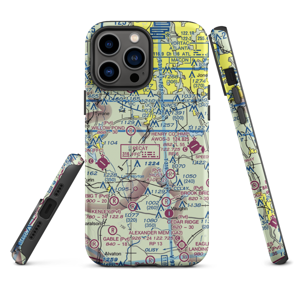 Adams Airport (GA91) VFR Sectional  Tough iPhone Case iPhone 13 Pro Max model shown