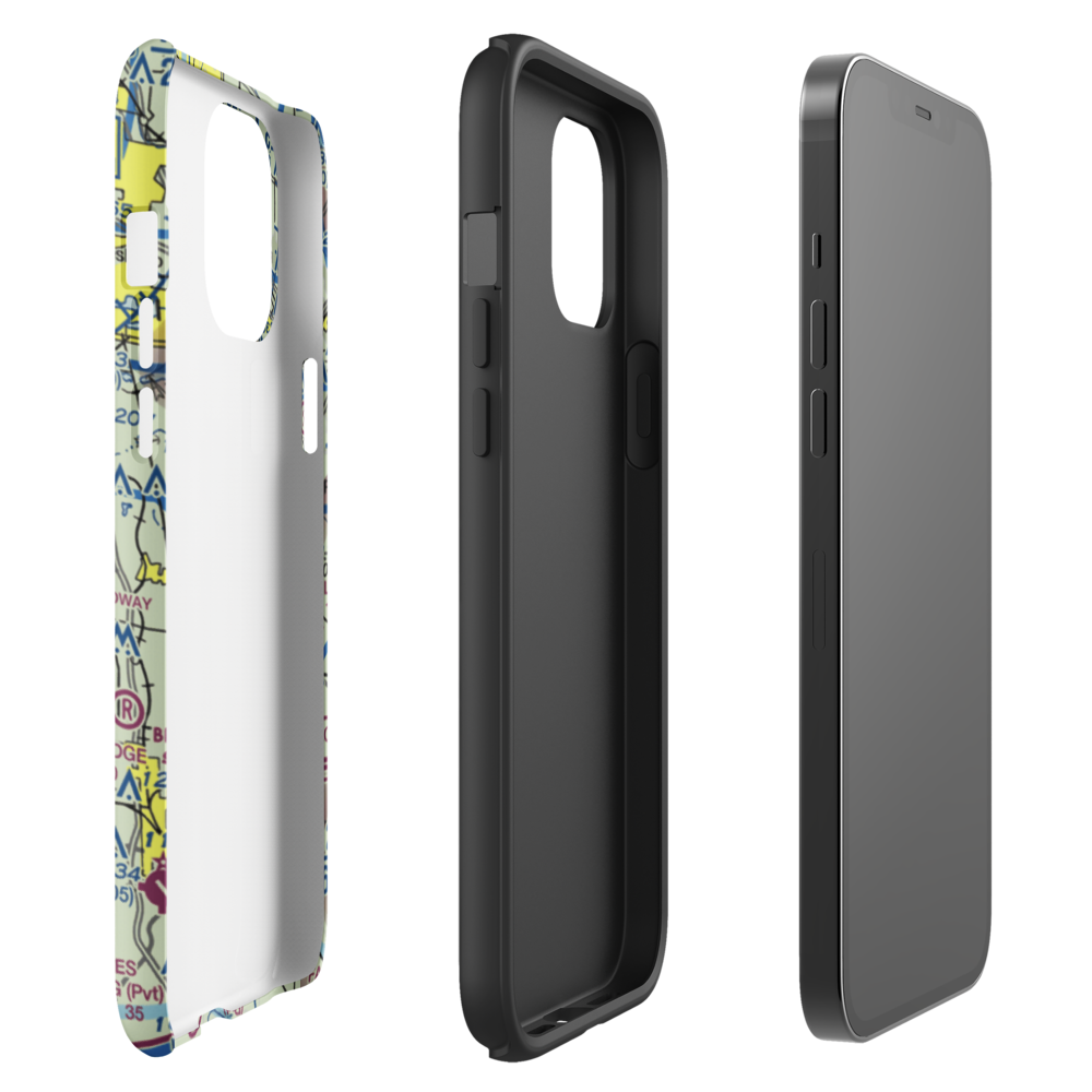 Adams Airport (GA91) VFR Sectional  Tough iPhone Case iPhone 12 Pro Max model shown