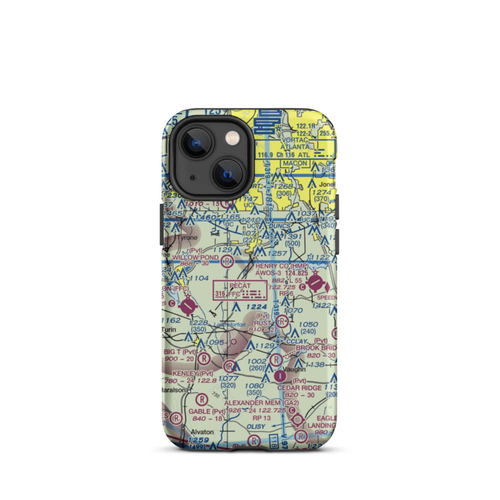 Adams Airport (GA91) VFR Sectional  Tough iPhone Case iPhone 13 mini model shown