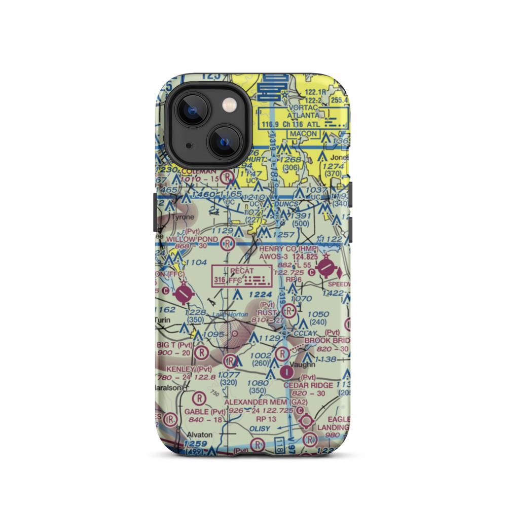 Adams Airport (GA91) VFR Sectional  Tough iPhone Case iPhone 13 model shown