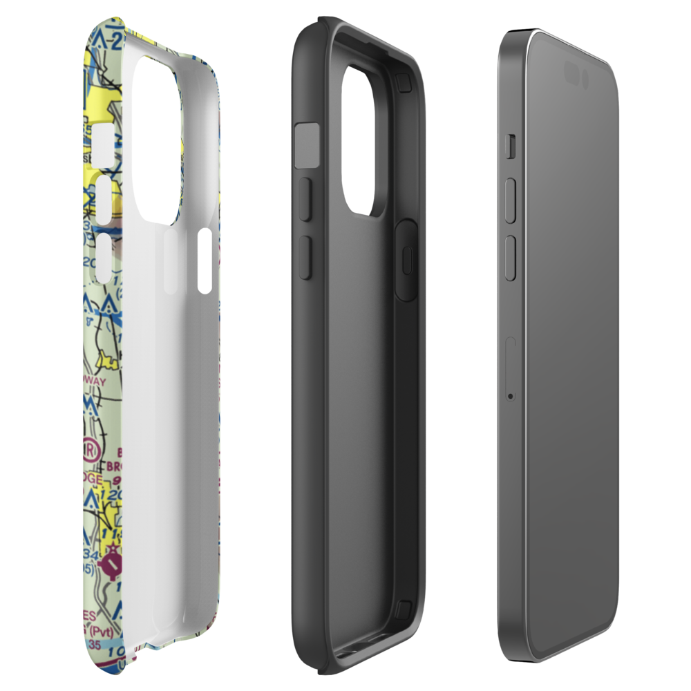 Adams Airport (GA91) VFR Sectional  Tough iPhone Case iPhone 14 Pro Max model shown