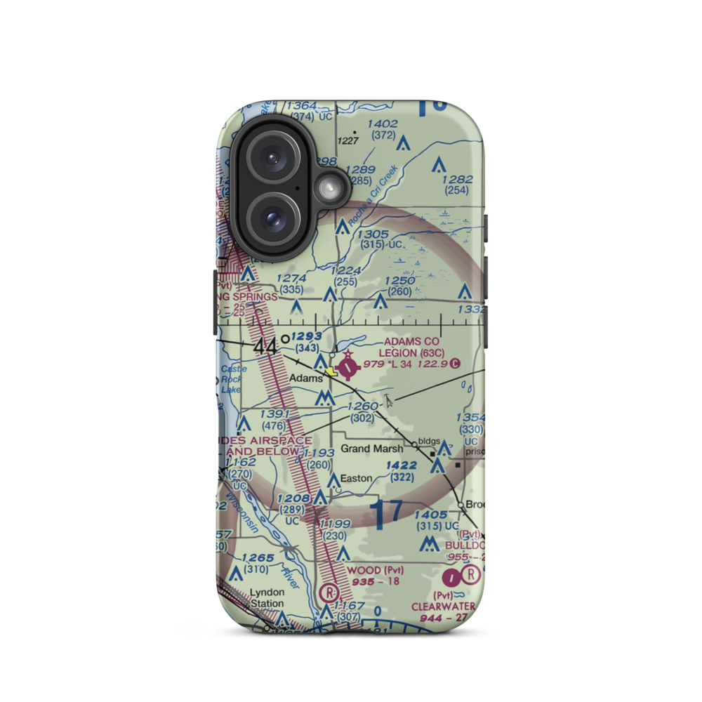 Adams County Legion Field (63C) VFR Sectional  Tough iPhone Case iPhone 16 model shown