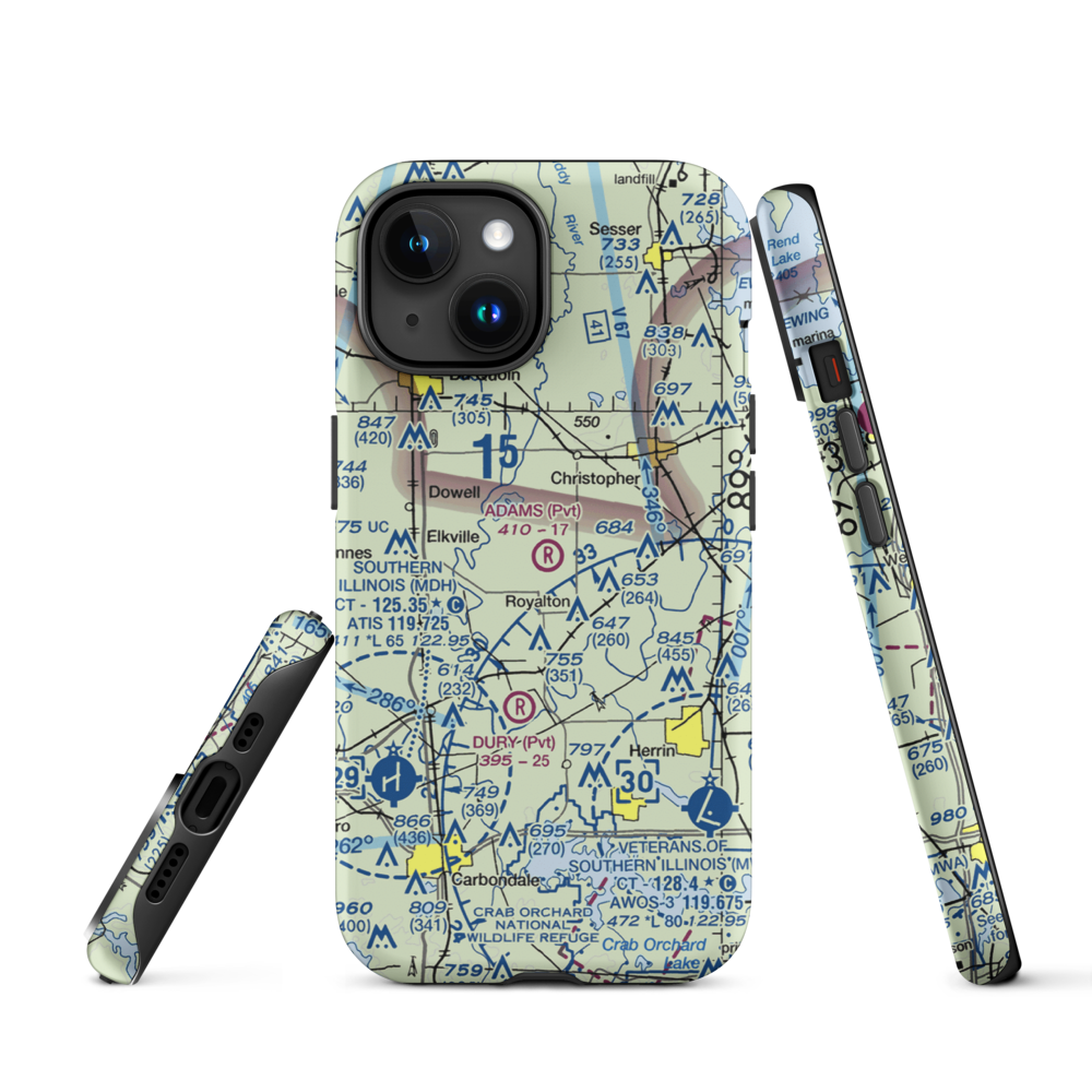 Adams Private Airport (94IS) VFR Sectional  Tough iPhone Case iPhone 15 model shown