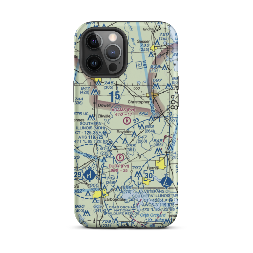 Adams Private Airport (94IS) VFR Sectional  Tough iPhone Case iPhone 12 Pro Max model shown