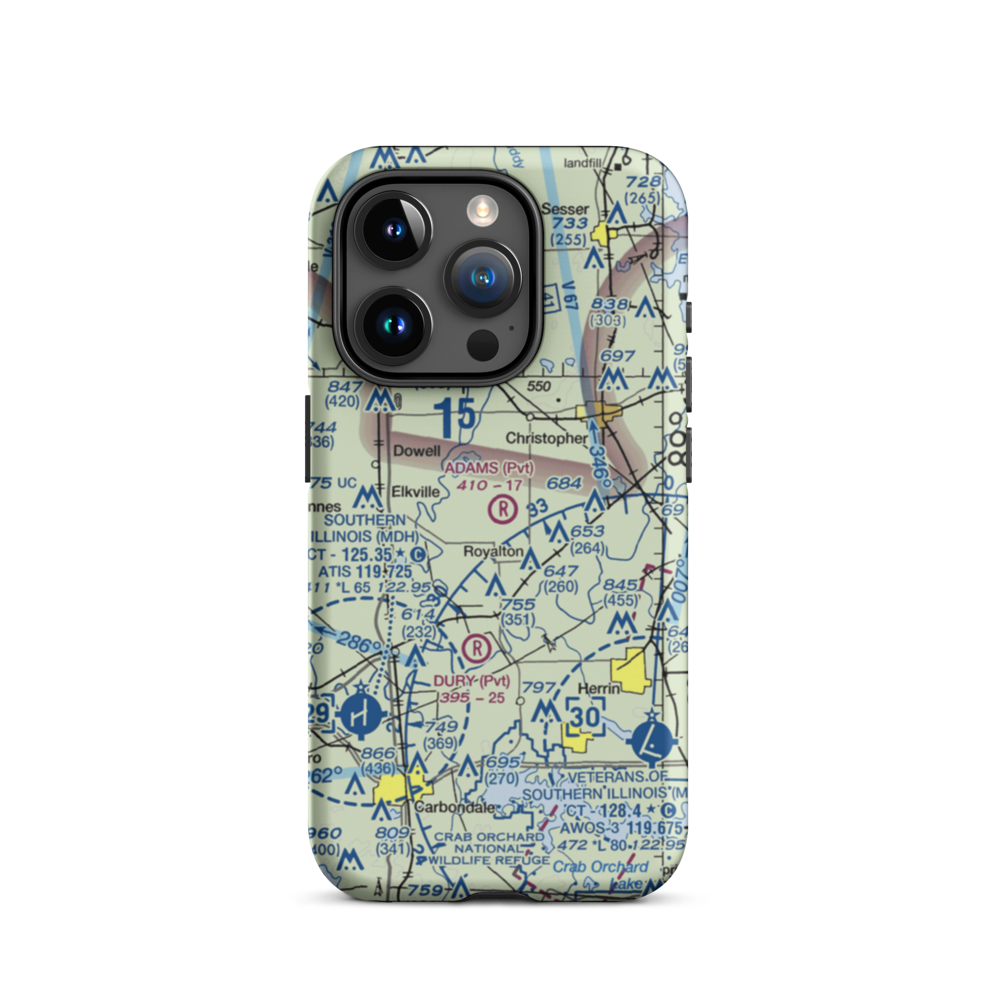 Adams Private Airport (94IS) VFR Sectional  Tough iPhone Case iPhone 15 Pro model shown
