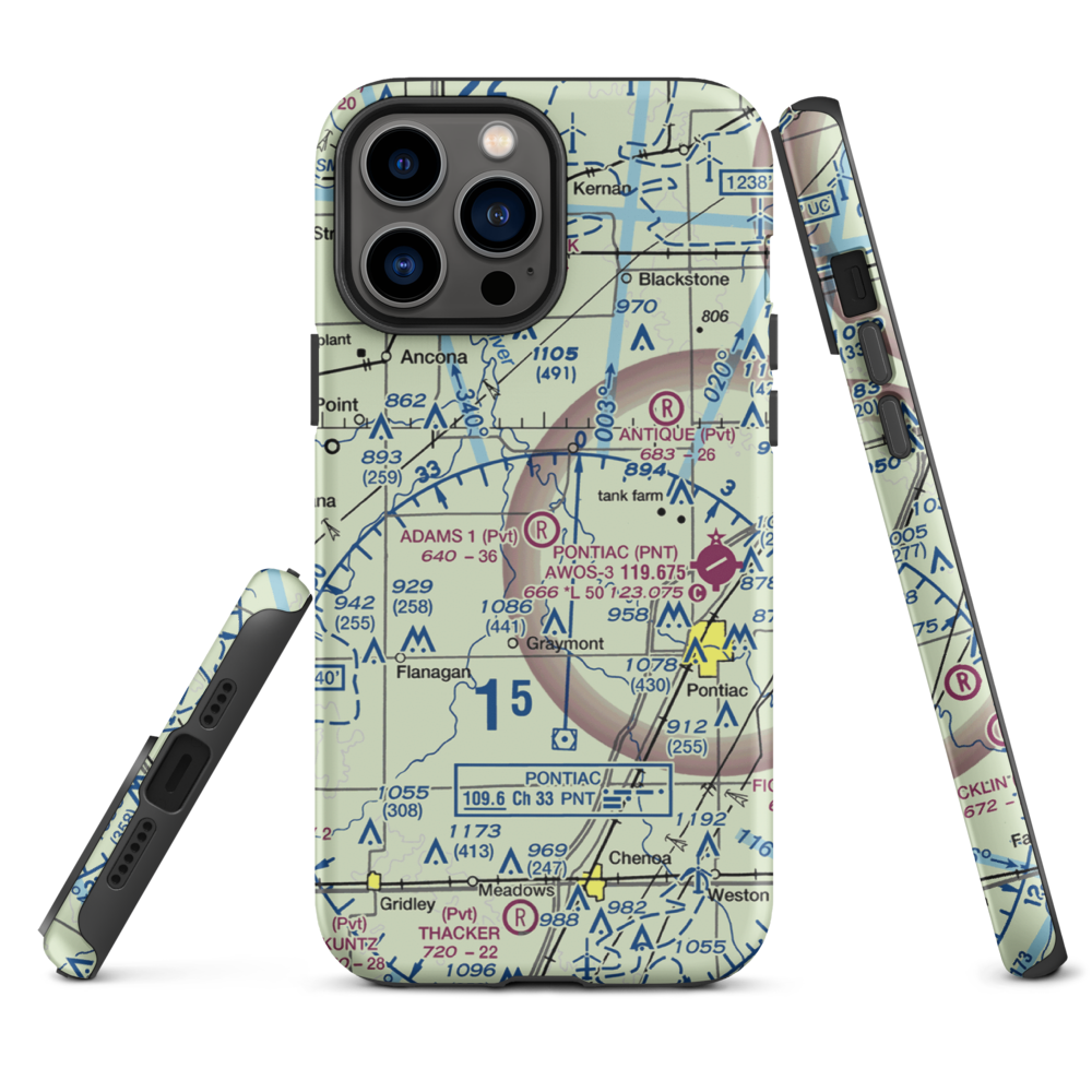 Adams Restricted Landing Area Number 1 (70LL) VFR Sectional  Tough iPhone Case iPhone 13 Pro Max model shown