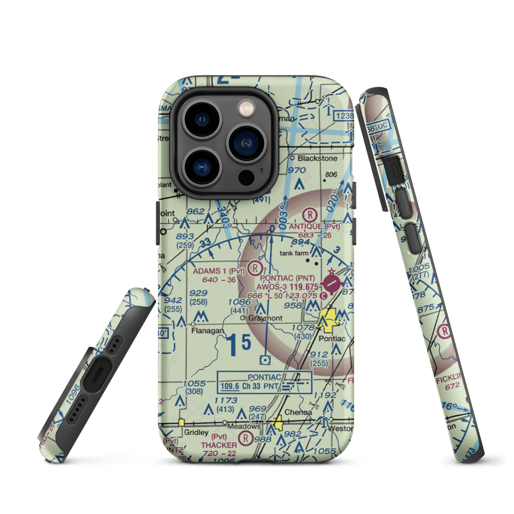 Adams Restricted Landing Area Number 1 (70LL) VFR Sectional  Tough iPhone Case iPhone 14 Pro model shown