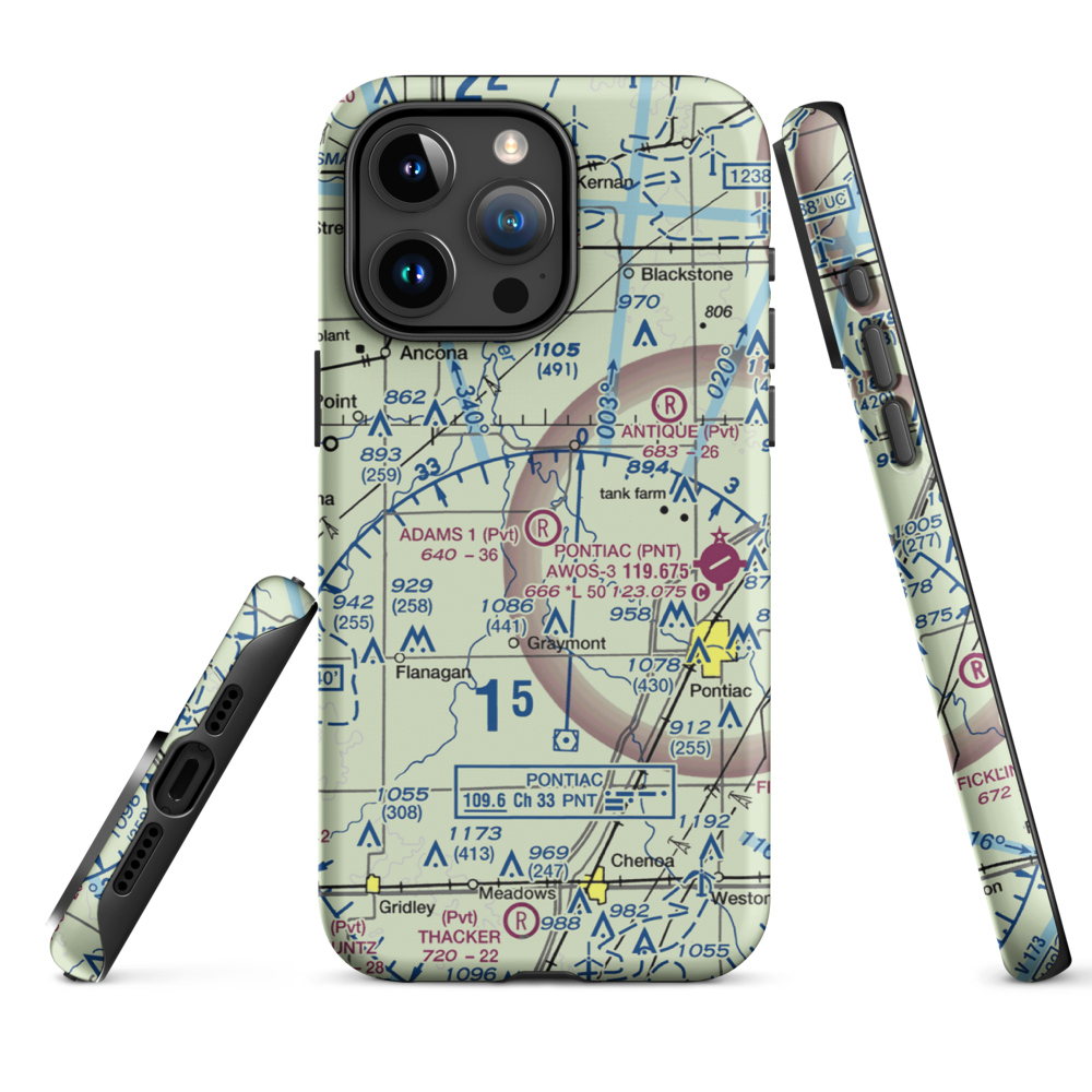 Adams Restricted Landing Area Number 1 (70LL) VFR Sectional  Tough iPhone Case iPhone 15 Pro Max model shown