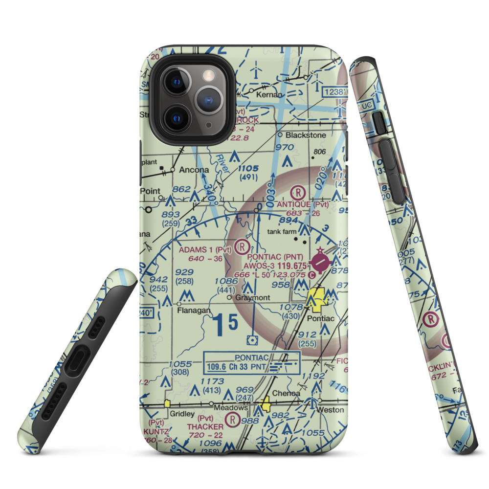 Adams Restricted Landing Area Number 1 (70LL) VFR Sectional  Tough iPhone Case iPhone 11 Pro Max model shown