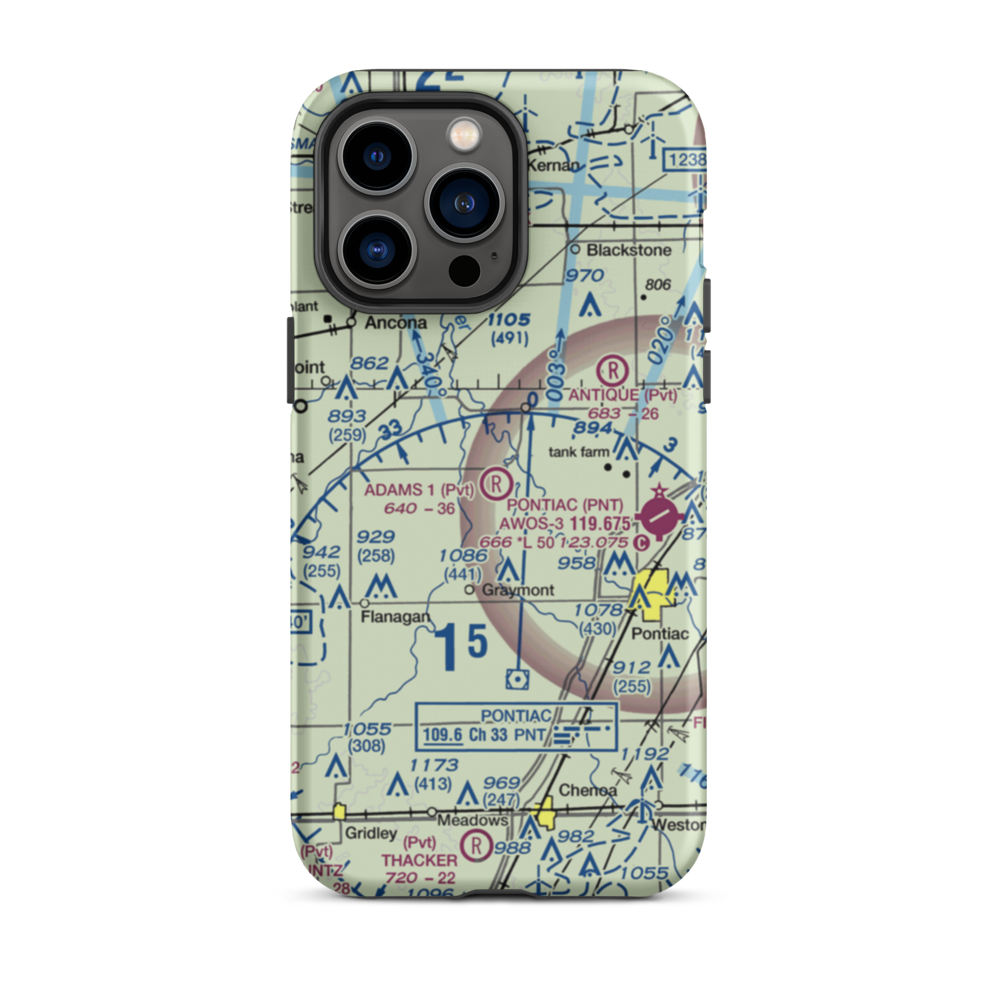 Adams Restricted Landing Area Number 1 (70LL) VFR Sectional  Tough iPhone Case iPhone 14 Pro Max model shown