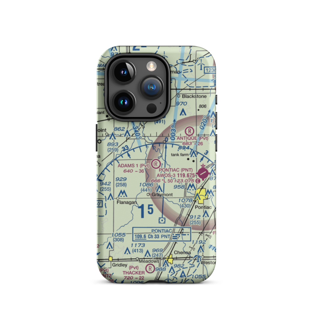 Adams Restricted Landing Area Number 1 (70LL) VFR Sectional  Tough iPhone Case iPhone 15 Pro model shown