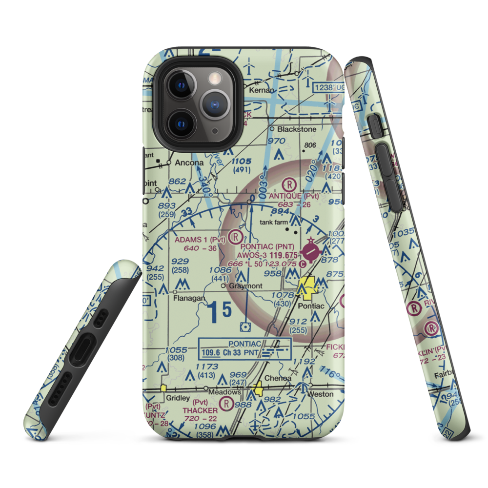 Adams Restricted Landing Area Number 2 (2LL7) VFR Sectional  Tough iPhone Case iPhone 11 Pro model shown