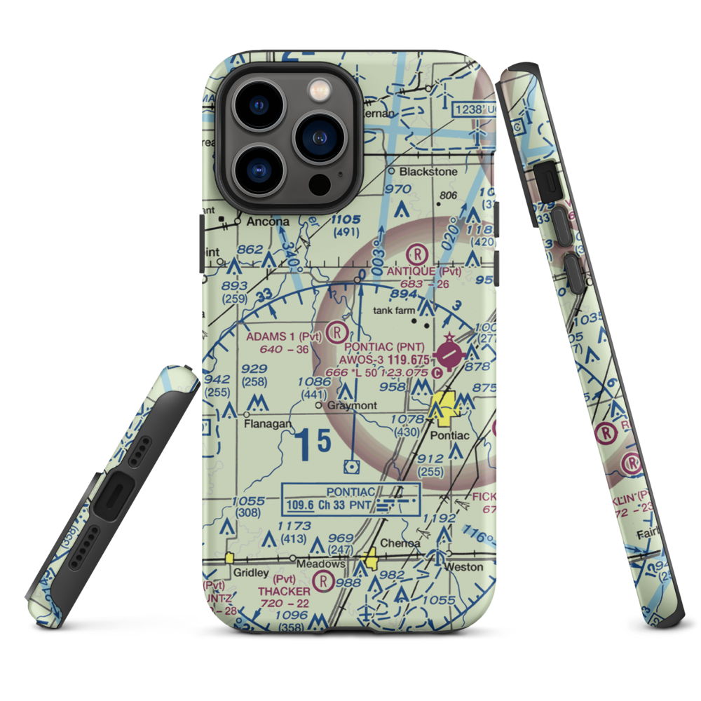 Adams Restricted Landing Area Number 2 (2LL7) VFR Sectional  Tough iPhone Case iPhone 13 Pro Max model shown