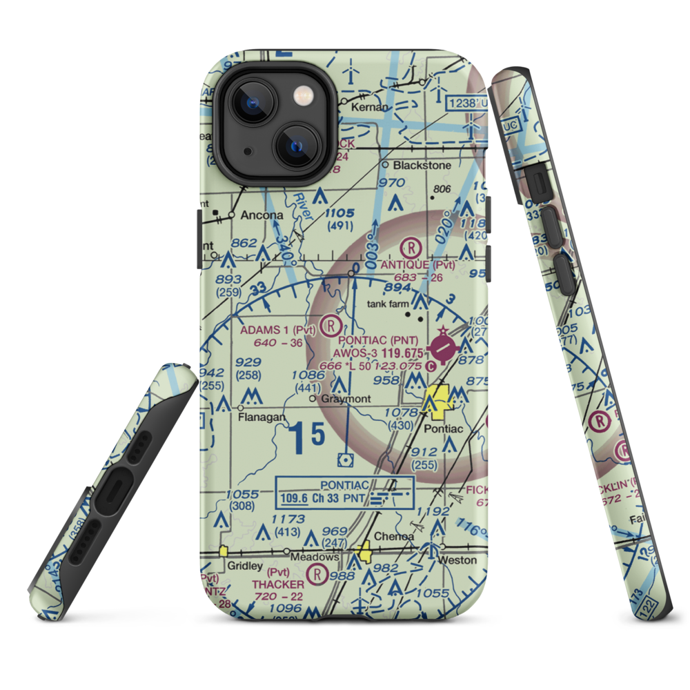 Adams Restricted Landing Area Number 2 (2LL7) VFR Sectional  Tough iPhone Case iPhone 12 mini model shown