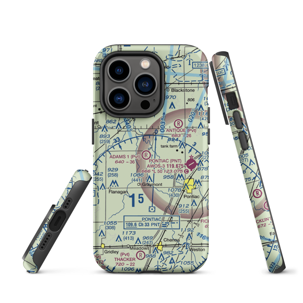 Adams Restricted Landing Area Number 2 (2LL7) VFR Sectional  Tough iPhone Case iPhone 14 Pro model shown