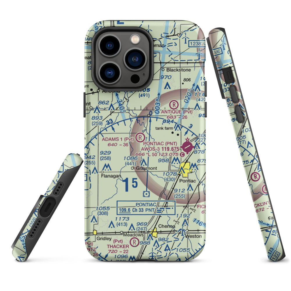 Adams Restricted Landing Area Number 2 (2LL7) VFR Sectional  Tough iPhone Case iPhone 14 Pro Max model shown