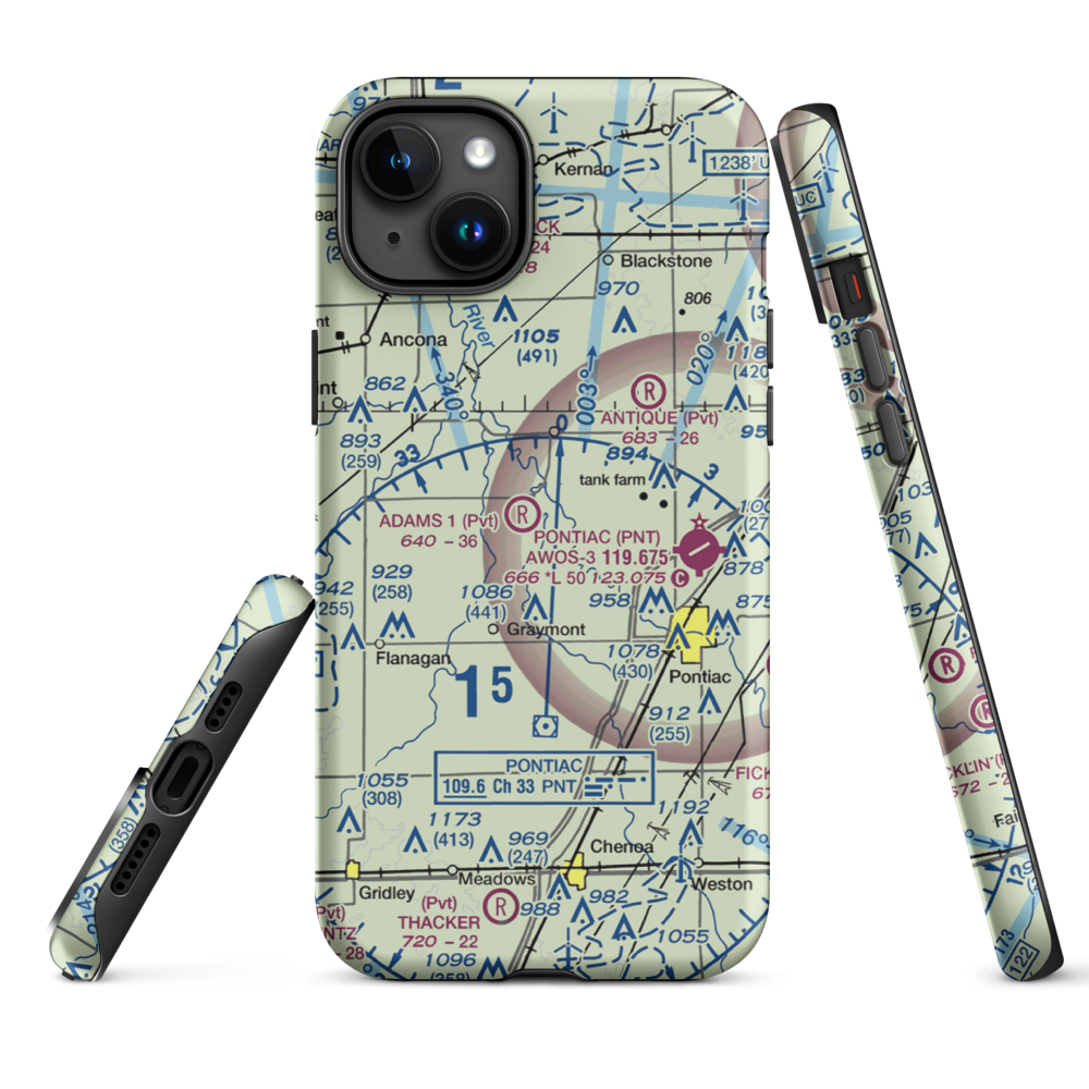 Adams Restricted Landing Area Number 2 (2LL7) VFR Sectional  Tough iPhone Case iPhone 12 model shown