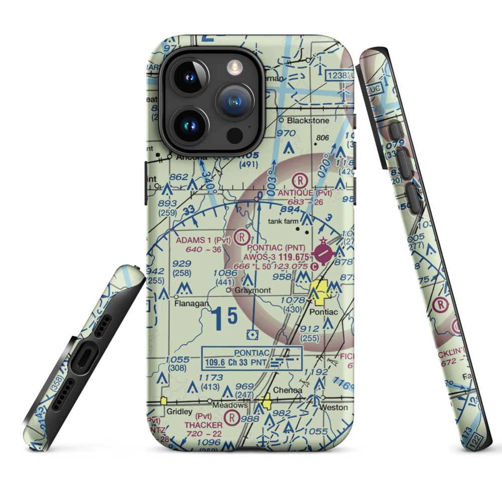 Adams Restricted Landing Area Number 2 (2LL7) VFR Sectional  Tough iPhone Case iPhone 15 Pro Max model shown