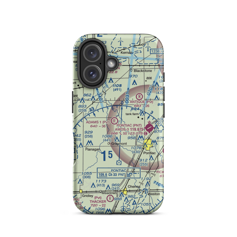 Adams Restricted Landing Area Number 2 (2LL7) VFR Sectional  Tough iPhone Case iPhone 16 model shown