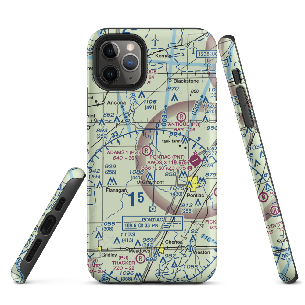 Adams Restricted Landing Area Number 2 (2LL7) VFR Sectional  Tough iPhone Case iPhone 11 Pro Max model shown